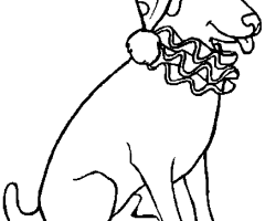 Coloriage Chien avec bonnet