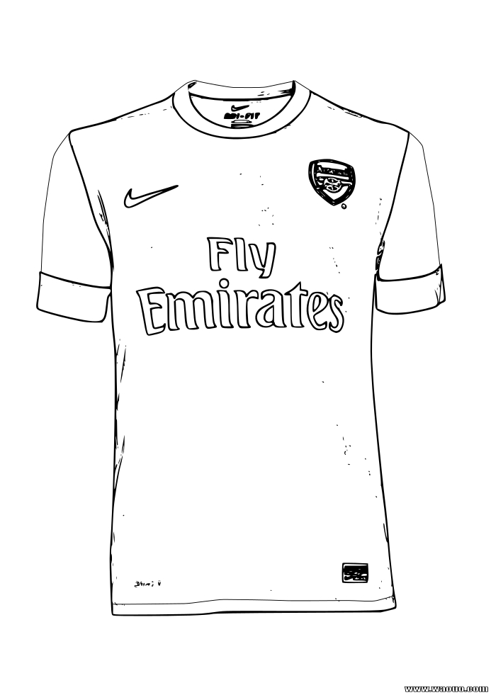 Coloriage maillot Arsenal