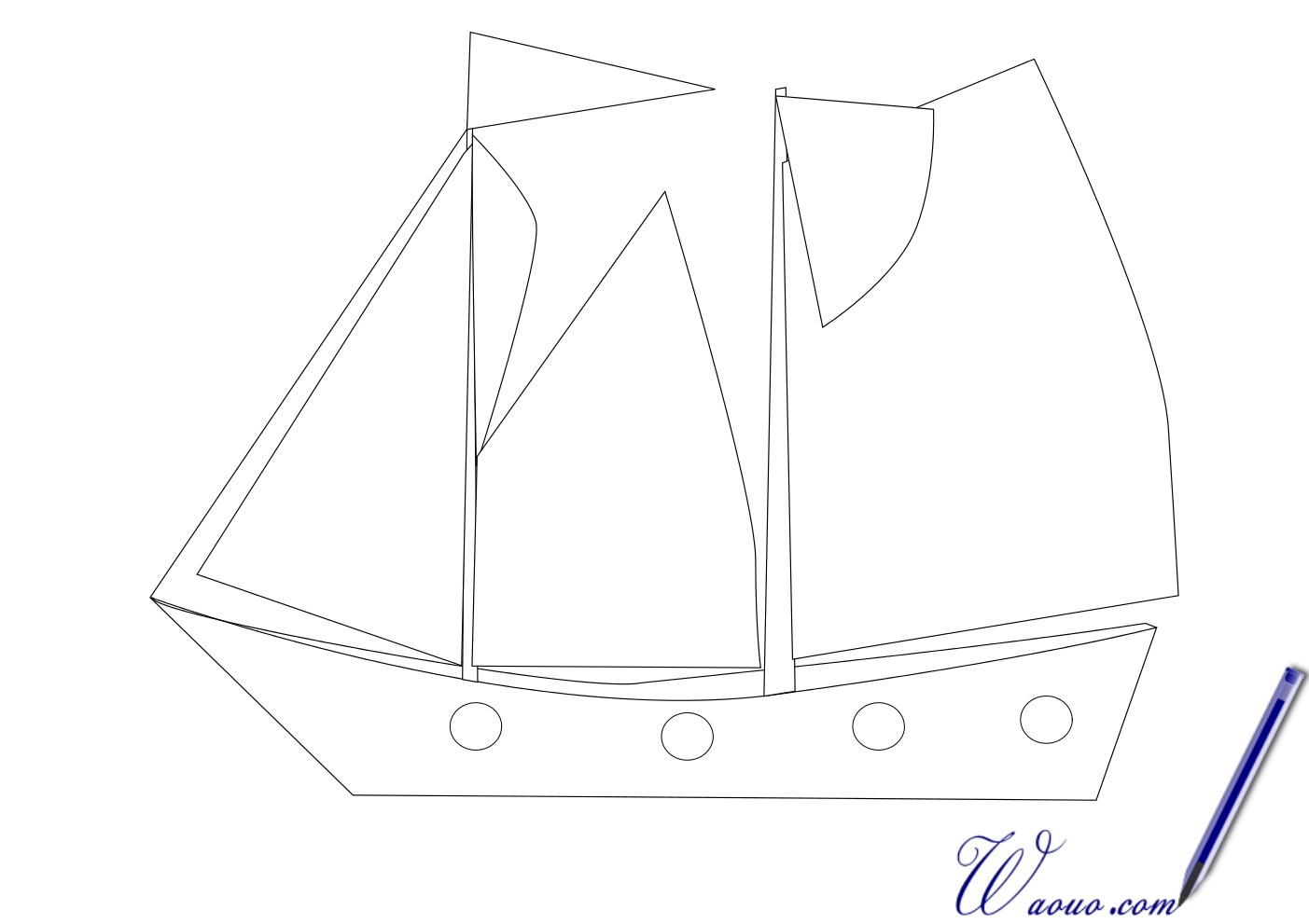 Coloriage bateau voile