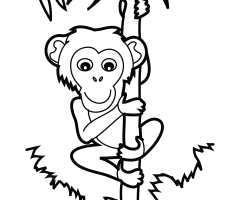 Coloriage bébé chimpanzé