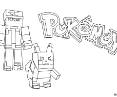 Coloriage Minecraft pokemon